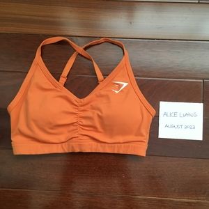 gymshark orange ruched training bra